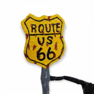 Figur Pop Art "Sprung am Schild Route 66" USA Skulptur Bild 5