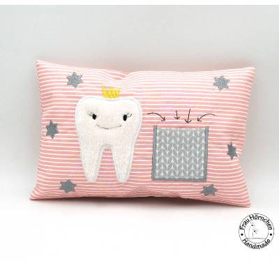Kleines Zahnfeekissen * Zahnfee Kissen * Milchzähne * Personalisierbar * Namen sticken