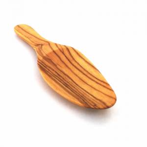 Salzschaufel, Salzlöffel 8,5 cm Gewürzschaufel Holzschaufel Holzschippe handgefertigt aus Olivenholz Bild 2