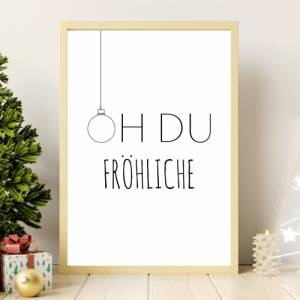 Poster OH DU FRÖHLICHE | Weihnachtslied | Weihnachtsgeschenk | Merry Christmas | Frohe Weihnachten | Geschenk Familie | Bild 1