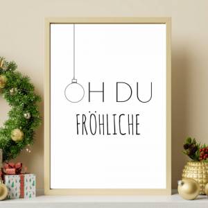 Poster OH DU FRÖHLICHE | Weihnachtslied | Weihnachtsgeschenk | Merry Christmas | Frohe Weihnachten | Geschenk Familie | Bild 4