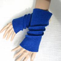 Armstulpen Walkstulpen jeansblau für Damen Bild 1