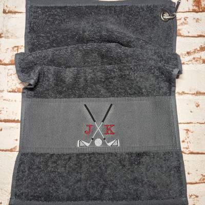 Golfhandtuch mit Initialen JK