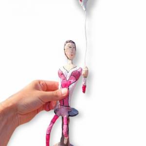 Drahtskulptur Pop Art "Frau mit Luftballon" Akt Moderne Dekofigur Unikat Bild 9
