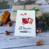 hübsche Weihnachtskarte als Weihnachtsgeschenk, handgemacht, heißer Kakao, cosy Bild 1