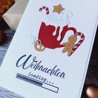 hübsche Weihnachtskarte als Weihnachtsgeschenk, handgemacht, heißer Kakao, cosy Bild 3