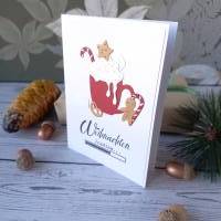 hübsche Weihnachtskarte als Weihnachtsgeschenk, handgemacht, heißer Kakao, cosy Bild 4