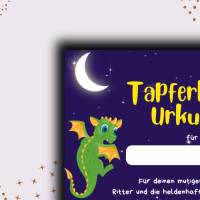 Drachen und Ritter Kindergeburtstags-Urkunde - Digitale PDF-Datei - Gastgeschenke Kindergeburtstag Bild 7