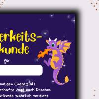 Drachen und Ritter Kindergeburtstags-Urkunde - Digitale PDF-Datei - Gastgeschenke Kindergeburtstag Bild 8