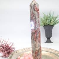 GROSSER ROSA ACHAT EDELSTEINTURM, Obelisk, Spitze 250 mm Bild 7