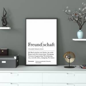 Poster FREUNDSCHAFT | Danke | Freundschaft | Geschenk | Definition | Freunde | Vorfreude | Geburtstag | Kunstdruck | Fam Bild 2