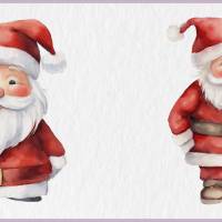 Süßer Weihnachtsmann PNG Clipart Bundle - 10 Aquarell Bilder, Transparenter Hintergrund, Nikolaus & Weihnacht Dekoration Bild 6