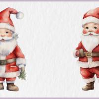 Süßer Weihnachtsmann PNG Clipart Bundle - 10 Aquarell Bilder, Transparenter Hintergrund, Nikolaus & Weihnacht Dekoration Bild 8
