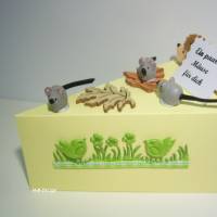 Geldgeschenk-Geburtstag-Weihnachten "ein paar Mäuse für dich" auf einem Tortenstück dekoriert-Schachtel-Unisex Bild 1
