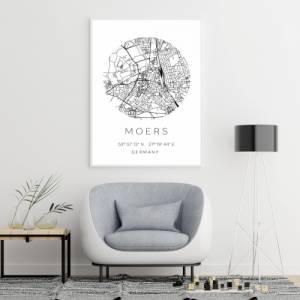 Poster MOERS STADTPLAN mit Koordinaten | Heimatstadt | Stadtposter | Personalisiert | Map | Karte Geschenk | Kunstdruck Bild 4