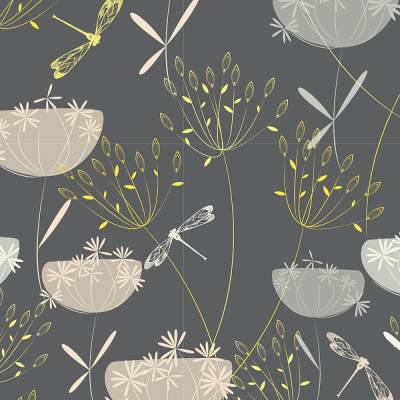 Notizheftchen Grasschirme, DIN A6 Notizheft liniert, Paperback mit Softcover, mit filigranem, floralem Design