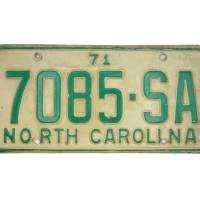 USA North Carolina Car Plate Nummernschild grün 7085 von 1974 Bild 1