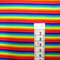 Bündchen Regenbogenfarbe bunt Rainbow Meterware Ringelbündchen Streifen Schlauchware Ökotex Ringelbündchen Stoffe Bild 1
