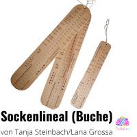 Sockenlineal 4/6fach von Tanja Steinbach (Buche), für Gr. 30-47 Bild 2