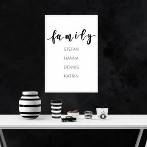 Poster FAMILY mit Namen der Familienmitglieder | Personalisiert | Familie | Umzug | Familienposter | Einzug | Geschenkid Bild 3