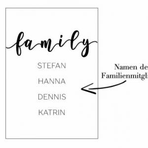 Poster FAMILY mit Namen der Familienmitglieder | Personalisiert | Familie | Umzug | Familienposter | Einzug | Geschenkid Bild 5