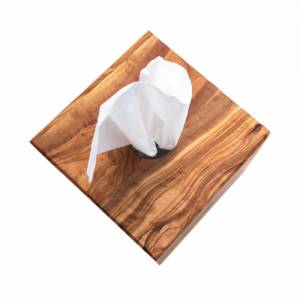 Papierbox Aufbewahrungsbox für Kosmetiktücher, Taschentücher quadratig handgefertigt aus Olivenholz Hochwertig Geschenk. Bild 4