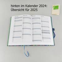 Kalender 2024, Tagesübersicht, blau bunt, gestreift, DIN A5, Buchkalender Bild 10
