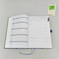 Kalender 2024, Tagesübersicht, blau bunt, gestreift, DIN A5, Buchkalender Bild 7