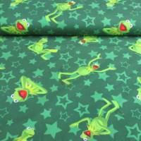 Baumwolljersey  Kermit der Frosch mit Sternen grün Oeko-Tex Standard 100 (1m/19,90€) Bild 1