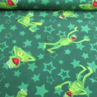 Baumwolljersey  Kermit der Frosch mit Sternen grün Oeko-Tex Standard 100 (1m/19,90€) Bild 2