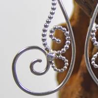 Filigran-Ohrringe aus 925 Sterling Silber in tropfenähnlicher Form - handgemacht Bild 3