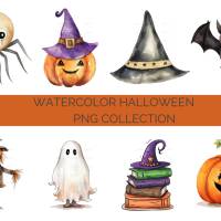 32 Halloween PNG Watercolor Clipart Bundle, Sublimation, Commercial License Bild 5