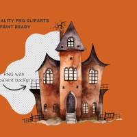 32 Halloween PNG Watercolor Clipart Bundle, Sublimation, Commercial License Bild 7