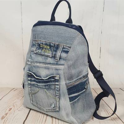 Jeansrucksack, Rucksack, Jeans Upcycling,  Recycling
