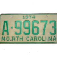 USA North Carolina Car Plate Nummernschild grün 99673 von 1974 Bild 1