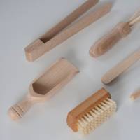 Montessori Sensorik Set, Feinmotorik lernen, Holzspielzeug für die Küche, Lernspielzeug Kindergarten, Holzutensilien Bild 6