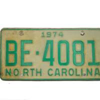 USA North Carolina Car Plate Nummernschild grün 4081 von 1974 Bild 1