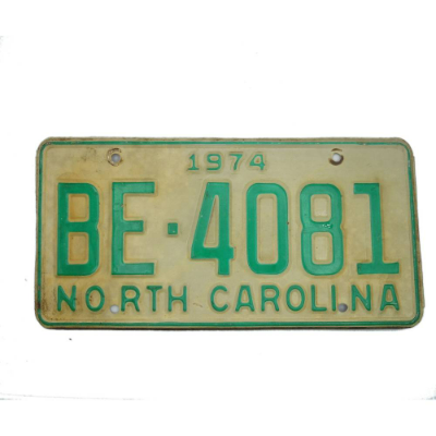 USA North Carolina Car Plate Nummernschild grün 4081 von 1974