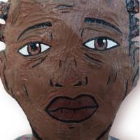 Afroamerikanische Büste Pop Art "Portrait eines Männer Kopfes" handbemalt Bild 4