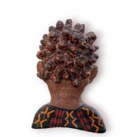 Afroamerikanische Büste Pop Art "Portrait eines Männer Kopfes" handbemalt Bild 6