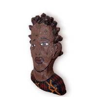 Afroamerikanische Büste Pop Art "Portrait eines Männer Kopfes" handbemalt Bild 7