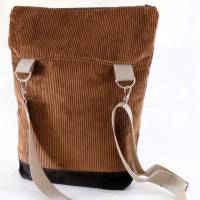 Umhängetasche Damen / Cord Tasche / Schultertasche/ beige Handtasche / Bücher Tasche / cross body bag / Stofftasche / Bild 8