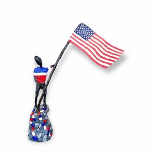 Skulptur Pop Art amerikanische Flagge USA Patriot Fan Statue Bild 1