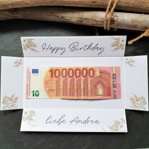 Geldgeschenk Geburtstag Erste Million | Explosionsbox Geldgeschenk | Geschenk mit Namen | individualisiertes Geschenk Bild 4