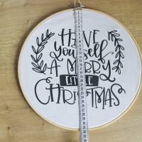 Wanddekoration Stickrahmen "Merry little Christmas" aus der Manufaktur Karla Bild 8