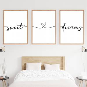 Poster Set Sweet Dreams | Zuhause | Home | Schlafzimmer | Kunstdruck | Liebe | Digitaldruck | Bett | Typografie | Schlaf Bild 2