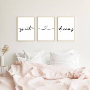 Poster Set Sweet Dreams | Zuhause | Home | Schlafzimmer | Kunstdruck | Liebe | Digitaldruck | Bett | Typografie | Schlaf Bild 3