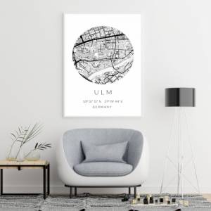 Poster ULM STADTPLAN mit Koordinaten | Heimatstadt | Stadtposter | Personalisiert | Map | Karte Geschenk | Kunstdruck | Bild 4