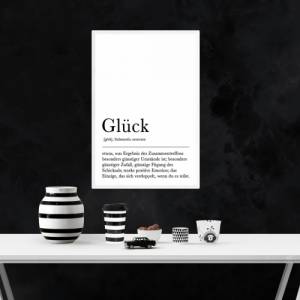 Poster GLÜCK | Danke | Glückwunsch | Luck | Geschenk | Definition | Vorfreude | Geburtstag | Hochzeit | Kunstdruck | Fam Bild 3
