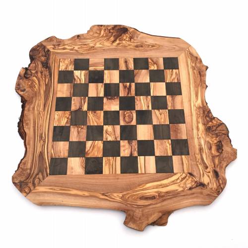 Schachbrett rustikal Größe wählbar ohne Schachfiguren Brett für Schach, Schachspiel aus Olivenholz in Handarbeit